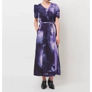 RAQUEL ALLEGRA flutter maxi dress in cosmic eggplant Size 0
